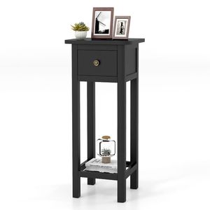 Comodino Sottile a 2 Livelli con Cassetto e Ripiano, Comodini Premium - Product Image 5