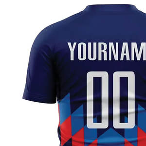 ชุดฟุตบอลแบบใหม่ ผ้าเจอร์ซีย์โพลีเอสเตอร์ 100% บริการ OEM ดีที่สุด รับผลิตแบรนด์ส่วนตัว ชุดกีฬาฟุตบอลสไตล์ทันสมัย ชุดยูนิฟอร์มแบบกำหนดเอง - Product Image 4