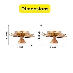 Lámpara de aceite con forma de flor de latón chapado en oro, decoración para el hogar, artesanía de metal pulido - Product Image 2