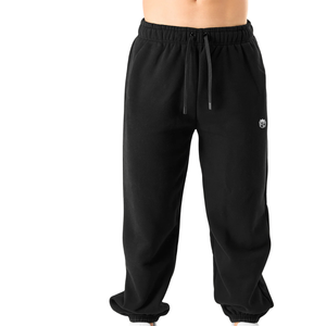 Unisex <b>Black</b> Fleece Jogger <b>Pants</b> Cotton Blend Elastic Cuff Sweatpants Casual Training OEM Custom Bulk Supply - Product Image 1