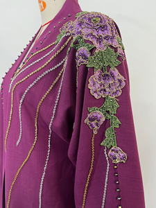 Vestido Abaya para mujer musulmana, vestido Abaya bordado, Abaya de lujo, Abaya al por mayor estilo Dubái, fabricantes de Abayas, logotipo personalizado - Product Image 3