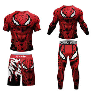 TITAN TREAD WEAR <b>Men's</b> <b>Compression</b> Pants Red Spider Design Digital Print UPF50+ Quick Dry Spandex/Polyester Full-Length - Product Image 1