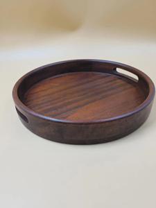 Bandeja Redonda de Madera Personalizada, Vajilla Rústica con Asas, Decoración para Mesa de Centro, Adorno para el Hogar Estilo Rústico - Product Image 4