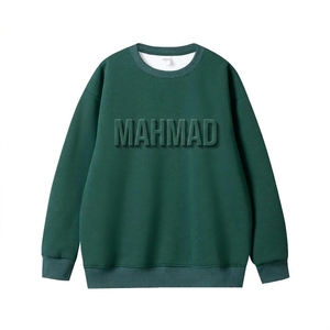 Custom 3D Embossed Hoodie Sweatshirt Cotton Crew Neck <b>Jumper</b> Oversize Custom Prints Embossed Sweatshirts - Product Image 2