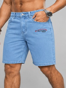 Shorts en jean pour homme, coupe classique moderne, tissu en coton doux, léger et respirant, shorts décontractés d'été pour les voyages et les activités de plein air - Product Image 5