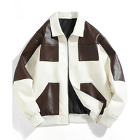 Blouson de course vintage en cuir PU de haute qualité, coupe-vent, respirant, avec motif imprimé, couleurs personnalisables, logo frontal, pour homme