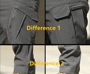 Pantalones Cargo Ligeros de Tejido Softshell, Pantalones Tácticos con Múltiples Bolsillos, Cintura Elástica para Hombre, 100% Poliéster - Product Image 4