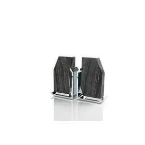 Support de livre décoratif vertical en acier inoxydable pour table, élégant porte-livre de lecture, design moderne fait main, écologique, pour le bureau - Product Image 1