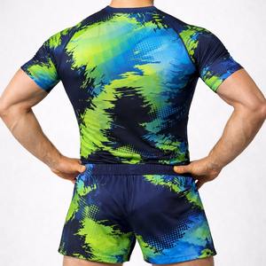 Ensemble rashguard et short de compression MMA pour hommes, vêtements d'entraînement BJJ No Gi, t-shirt de compression respirant, vêtements de combat personnalisés - Product Image 2