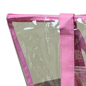 Clear Tote Bag Transparent Women's Shoulder Carry Bag Reusable PVC Shopping Tote Casual Beach Travel Work <b>School</b> Utility Bag - Product Image 2