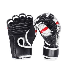 Gants d'entraînement MMA personnalisés avec logo, en cuir PU, à doigts ouverts, équipement de combat - Product Image 4