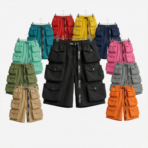 Vente en gros – Pantalon utilitaire d'été 100 % coton, séchage rapide, respirant, tendance, 6 poches, couleur unie, coupe ample, longueur genou - Product Image 1