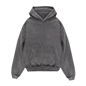 Sweat-shirts à capuche pour hommes, style streetwear hip-hop, surdimensionnés, de haute qualité, Y2K, personnalisables, imprimés graphiques, effet délavé - Product Image 1