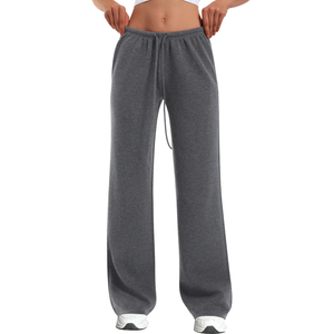 Pantalones Deportivos para Mujer, Cintura Alta, con Logotipo Personalizado, Lisos, para Invierno, de Pierna Recta - Product Image 1