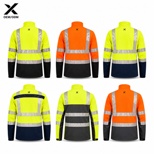 X Sports City Men's Hi-Vis Safety <b>Softshell</b> <b>Jacket</b> | Waterproof, Reflective & Windproof Workwear Coat for Construction - Product Image 2