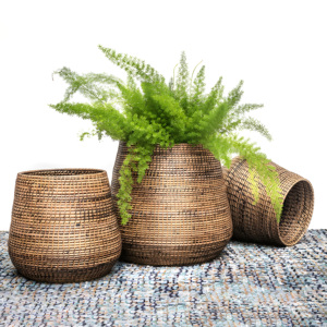 Maceta de ratán, macetas decorativas de alta calidad para plantas, cesta ecológica para plantas verdes - Product Image 1