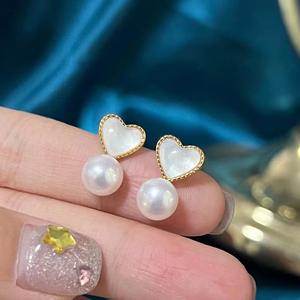 ต่างหูแบบกระดุมออโรร่า สไตล์เรโทร สีนีออนพรีเมียม ทรงกลมหนา ใกล้เคียงกับทรงกลม ด้านหน้า 12 มม. ไข่มุกสีเงิน สง่างาม สไตล์เรโทร - Product Image 3