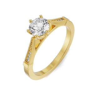 Diamant de laboratoire certifié IGI, taille brillant, 1,50 carat, clarté VS1, couleur F, en or 14 carats pavé, pour femme, idéal pour mariage, anniversaire ou soirée - Product Image 2