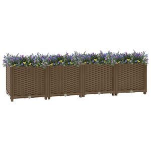 Pots et jardinières durables en polypropylène brun 63 x 15,7 x 15 po pour jardinière surélevée – Élégants et longue durée de vie - Product Image 1