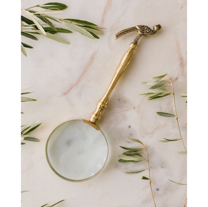 Loupe en argent de qualité supérieure avec manche en plumes, élégant accessoire de bureau décoratif, ouvre-lettre et loupe, cadeau - Product Image 6