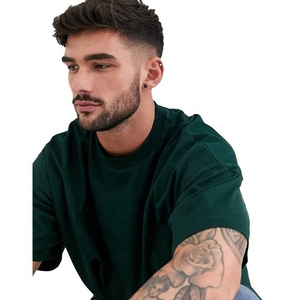 Camiseta Oversize Transpirable de Hombros Caídos con Cuello Redondo, Lisa, Ecológica, para Hombre, Ropa de Verano, Ajuste Holgado - Product Image 4