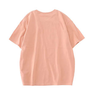 Mens <b>Peach</b> Crew Neck Short Sleeve Cotton Casual Summer Fashion Plain <b>Top</b> Custom Logo OEM ODM Wholesale Apparel - Product Image 1