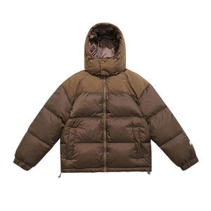 Blouson Bomber Unisexe Vintage 90% Personnalisé à Capuche Rembourré Style Hiver Haut de Gamme Coupe-Vent Imperméable Laine/Polyester Couleurs Contrastées - Product Image 2