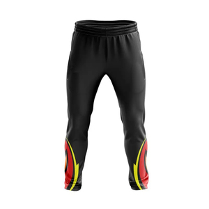 Women Black Red Yellow <b>Flame</b> Cricket Uniform Design Sport Polo <b>Shirt</b> And Pants Set Breathable Polyester Adult Uniform - Product Image 3