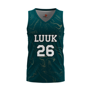 เสื้อบาสเก็ตบอล LUUK แบบสั่งทำพิเศษ คอวี แขนกุด ระบายเหงื่อได้ดี พิมพ์ลายแบบซับลิเมชั่น สำหรับผู้ใหญ่ ทุกเพศ ชุดทีม 26 - Product Image 1