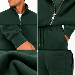 Conjunto de Sudadera con Cierre de Cremallera y Pantalones Deportivos para Hombre, Personalizado, de Algodón Grueso, Felpa, OEM, ODM, Marca Privada, Ropa Deportiva - Product Image 6