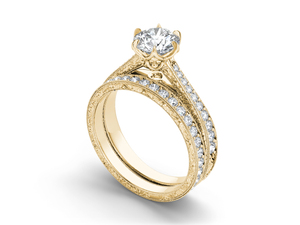 <b>Couple</b> <b>Ring</b> 1 CT Round Cut Diamond Classic Women's 10k 14k 18k Gold Solitaire Engagement Anniversary Wedding IGI Certified - Product Image 3