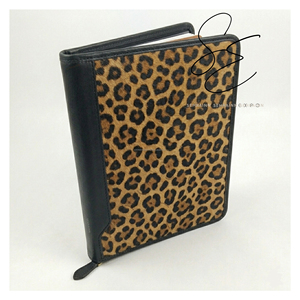 Western Animal Print Leather Portfolio <b>Folder</b> <b>A4</b> Size Organizer Zipper Case Vintage Cowgirl Business Padfolio Certificate Holder - Product Image 2