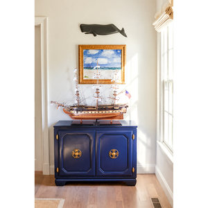 T012 - Maquette de bateau USS Constitution en bois artisanal avec coque incrustée, décoration nautique pour la maison ou le bureau, cadeau personnalisé 95Lx29Wx77H Cm - Product Image 6