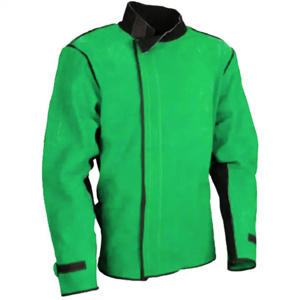 JNM SAFETY Cowhide Split Leather Welding <b>Jacket</b>-Abrasion <b>Spark</b> Resistant High Visibility Reflective Safety Clothing - Product Image 4