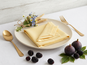 Yellow Modern Rectangle <b>Linen</b> <b>Cloth</b> Napkin Folded Dinner Napery Reusable Handmade 60x60cm Table <b>Linen</b> for Wedding Party - Product Image 3