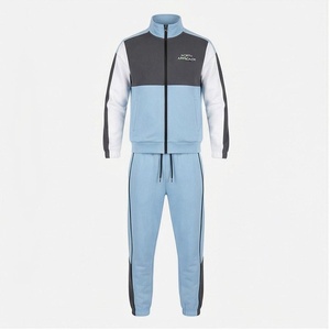 Conjunto de yoga de 2 piezas North Approach con cremallera frontal completa, bloques de color y forro polar, ropa deportiva - Product Image 1