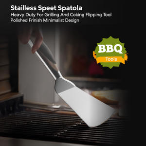 Spatola in acciaio inossidabile resistente per grigliare e cucinare, strumento per girare il cibo, finitura lucida, design minimalista - Product Image 3