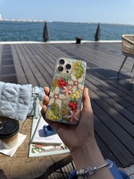 Dekorasi Manik-Manik Buatan Tangan Terinspirasi Taman Segar Aksesoris Ponsel Lucu Casing Ponsel Bunga Cantik Pernyataan Mode Portabel
