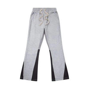 Pantalon évasé patte d'éléphant pour femme, taille mi-haute, coupe droite, décontracté, style palazzo, streetwear, 100 % coton molletonné, écologique - Product Image 6