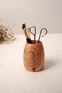 Wooden Hexagonal Pen Holder Natural Finish Office <b>Desk</b> Organizer by handmade Collection - Product Image 6