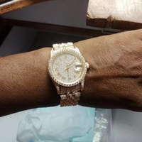 Montres de luxe mécaniques pour hommes en acier inoxydable or rose et or jaune avec diamants, vente en gros, du fabricant indien