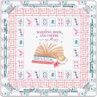 Alfombra de Mahjong Americana Directa de Fábrica, 80cm, con Estampado de Libro de Café, Tapete Cuadrado para Mesa, para Importadores, Proveedor de Obras de Arte Personalizadas
