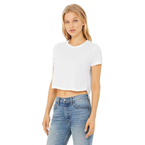 T-shirts courts d'été blancs respirants personnalisés pour femmes, à manches courtes et col rond, avec logo OEM sur mesure, vente en gros - Product Image 3
