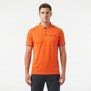 Camiseta Polo Deportiva Naranja Personalizada para Hombre, Manga Corta, Ropa Deportiva de Golf, Uniforme de Trabajo, Fabricante Mayorista OEM ODM - Product Image 3