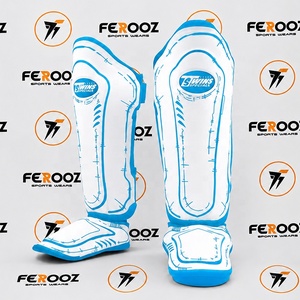 Protège-tibias blancs et oranges de qualité supérieure, équipement de protection professionnel pour le sparring, le MMA, la boxe, OEM pour la lutte - Product Image 2