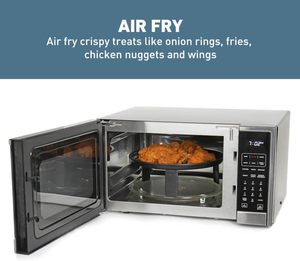 Four à convection, micro-ondes et friteuse à air 3-en-1, 1000W avec 10 niveaux de puissance et 12 fonctions prédéfinies - Product Image 2