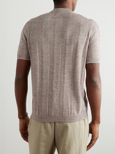 เสื้อยืดผู้ชายแบบสั่งทำขายส่ง OEM เสื้อถักคุณภาพพรีเมียม แขนสั้น ผ้าฝ้าย 100% ทรงโอเวอร์ไซส์ - Product Image 4
