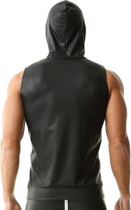 Men's Casual Thickly Fleece PU Leather Vest Waistcoat Covered Design Men Breathable <b>Plus</b> <b>Size</b> Men's Tank <b>Tops</b> - Product Image 4