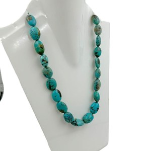 Perles ovales lisses en turquoise naturelle d'Arizona, perle de pierre précieuse d'Arizona, taille 11x10 mm à 23x15 mm, longueur 18 pouces - Product Image 2