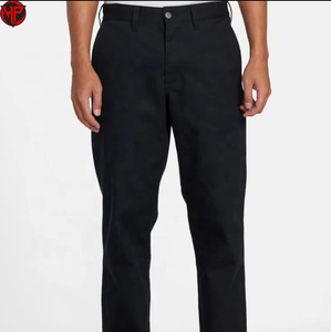 100% Cotton Wholesale Plain Men Hip Hop Mid Waist Regular Fit Chino Pant Solid Color Formal Straight Trouser Pants - Product Image 6